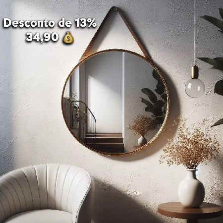 Espelho Redondo Adnet 30cm com alça thumbnail