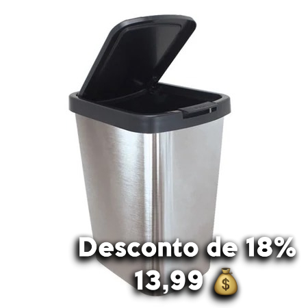 Lixeira cesto inox metalizado 09 Litros thumbnail