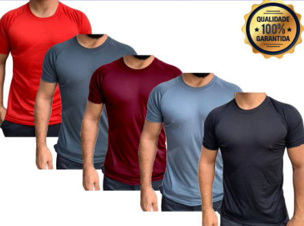 Kit 5 Camisetas Dry Fit Masculina - Casual - Treino - Academia - Esportes - Exercícios - Corrida thumbnail