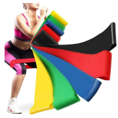 Kit 5 Banda Faixa Elástica de Resistência Mini Band para Treino Yoga Pilates Treino Academia Musculação thumbnail