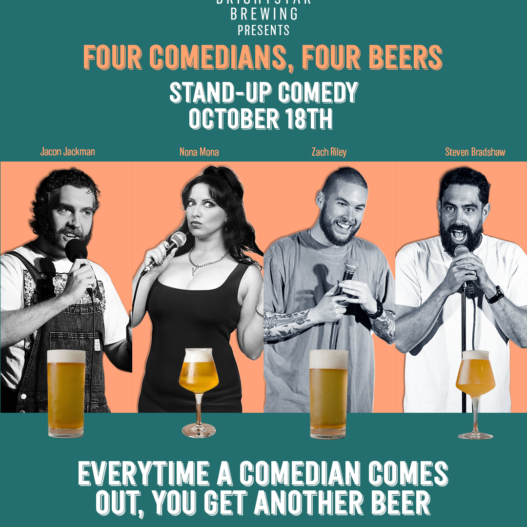Sat Oct 18th: Four Comedians, Four Beers at Brightstar Brewing thumbnail
