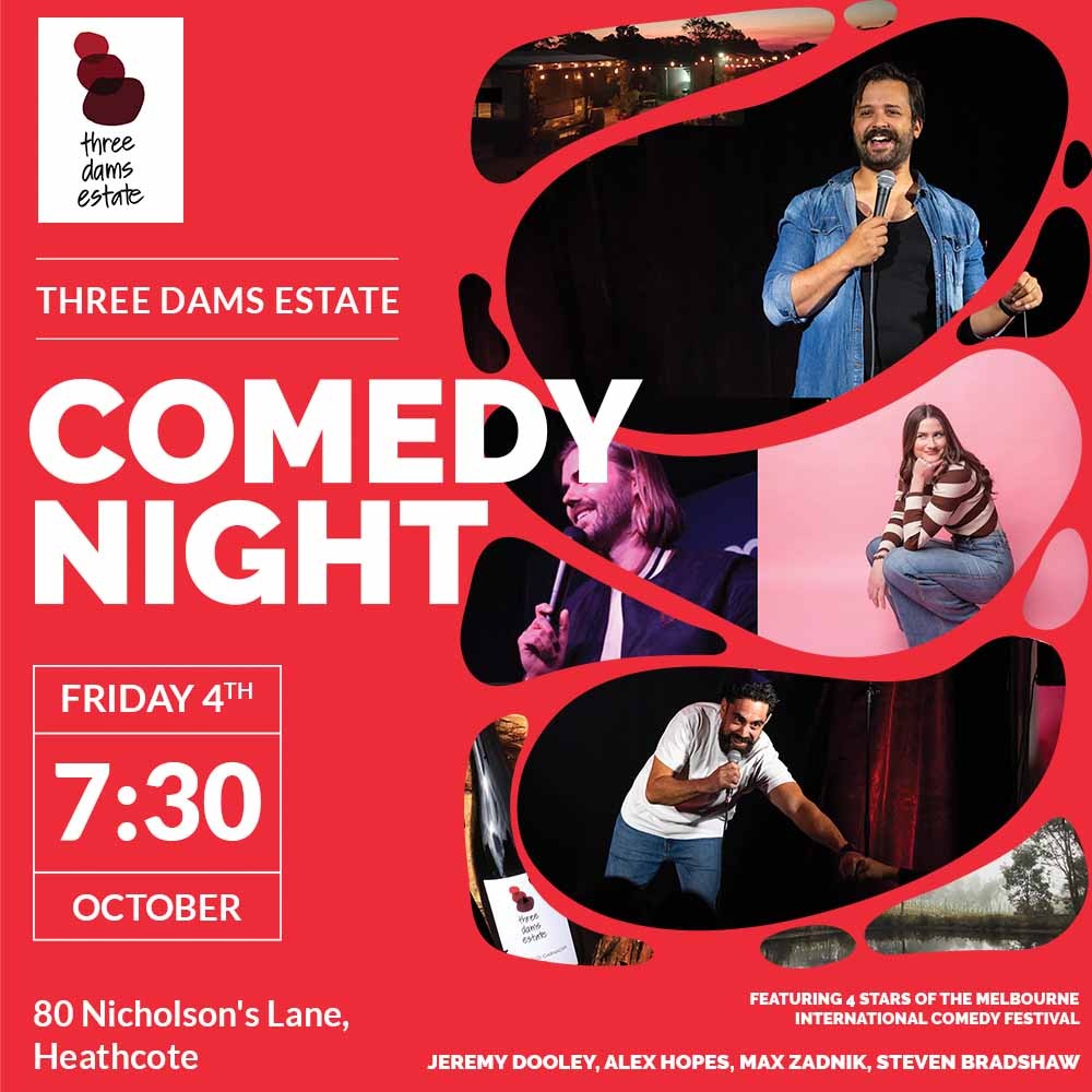 Fri Oct 4th: Comedy Night at 3 Dams Estate thumbnail