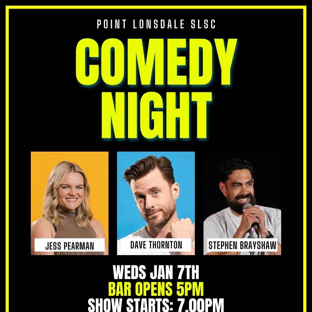 Wed 7th Jan: Comedy Night @ Lonsdale SLSC thumbnail
