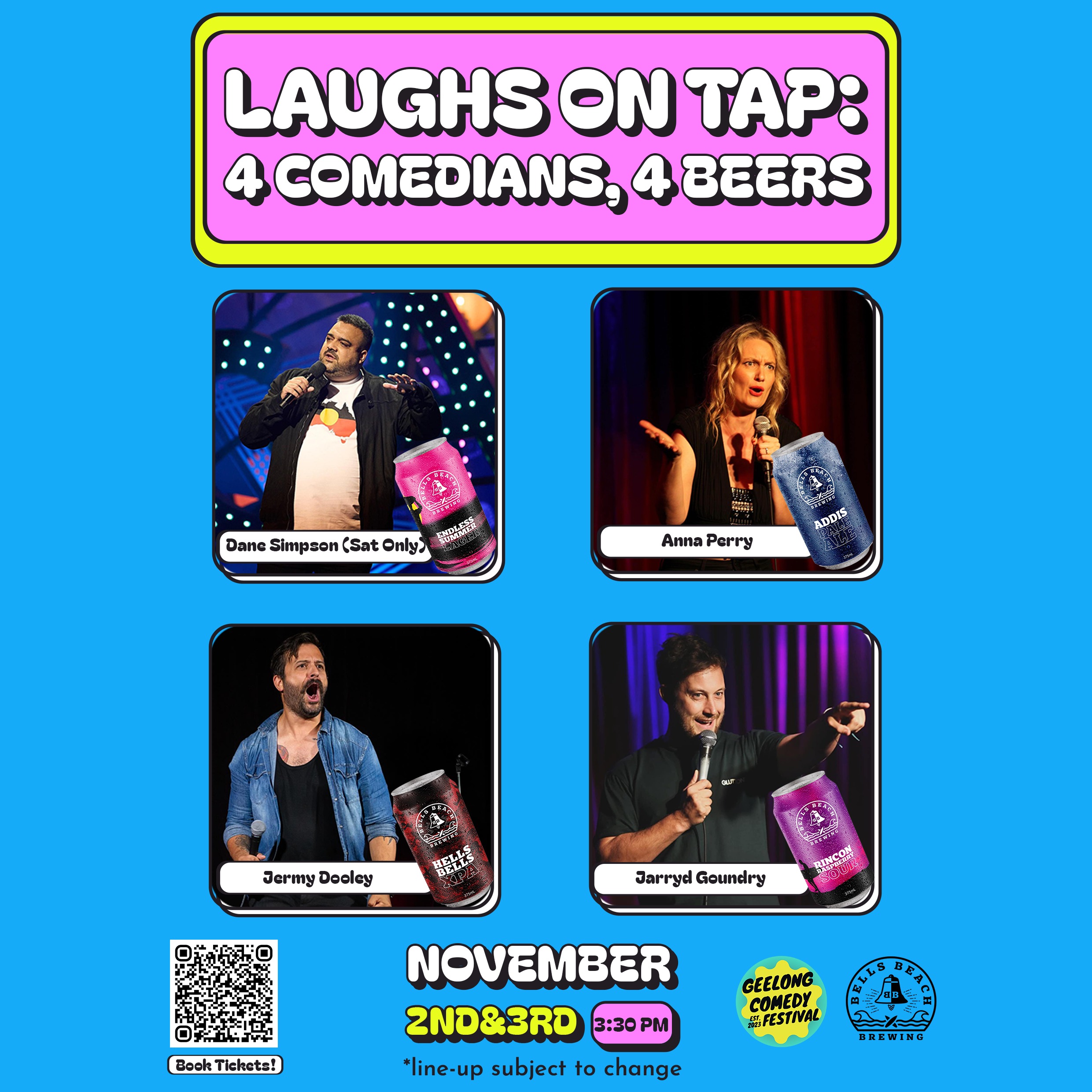 Geelong Comedy Festival: Sat 2nd & Sun 3rd Nov: Laughs on Tap @ The Brewery Geelong thumbnail