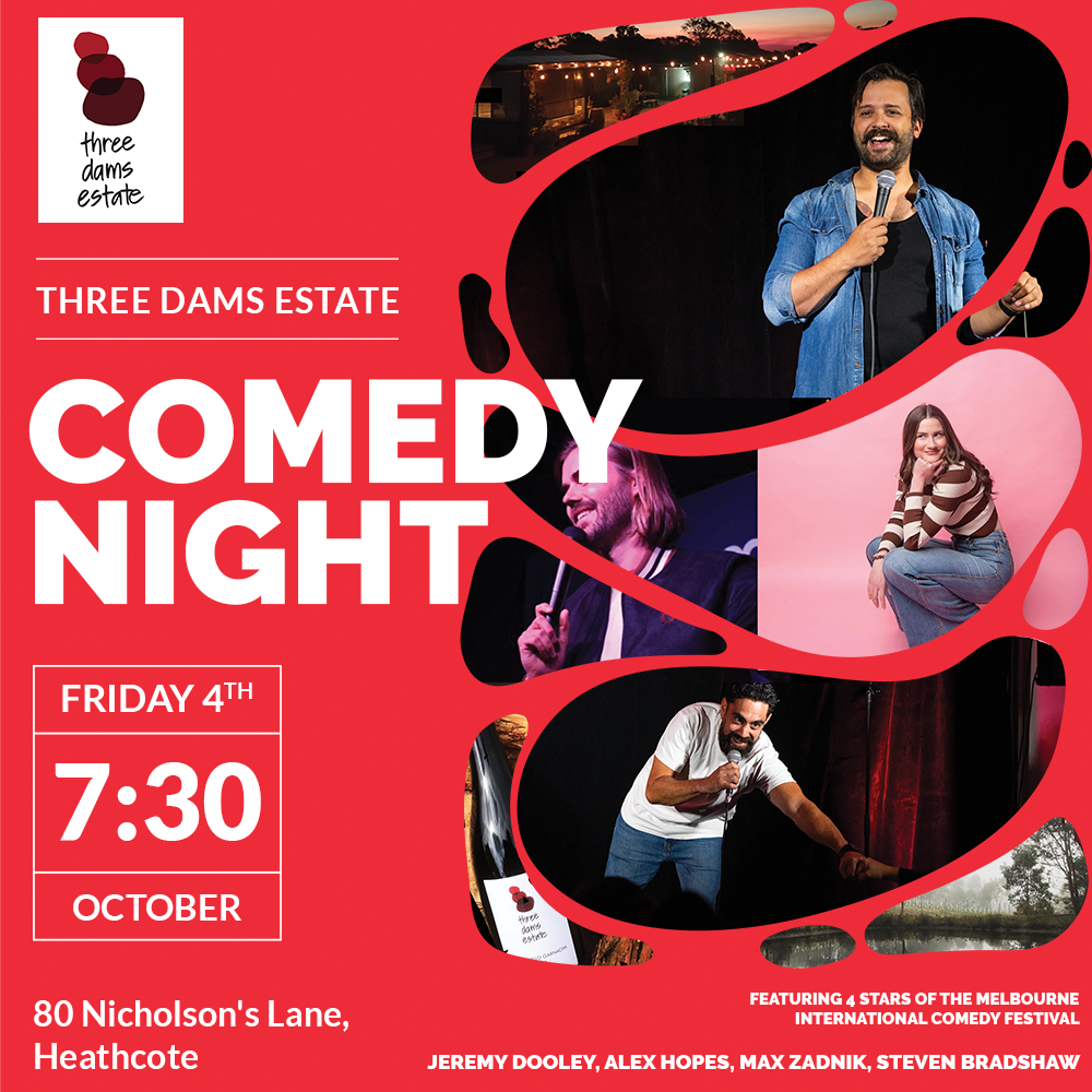 Sat 4th Oct: Comedy Night at Three Dams Estate thumbnail