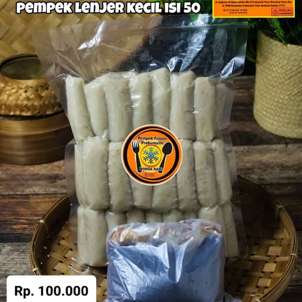 Pempek Lenjer Kecil Isi 50 Biji from Pempek Frozen Prabumulih on WhatsApp. thumbnail