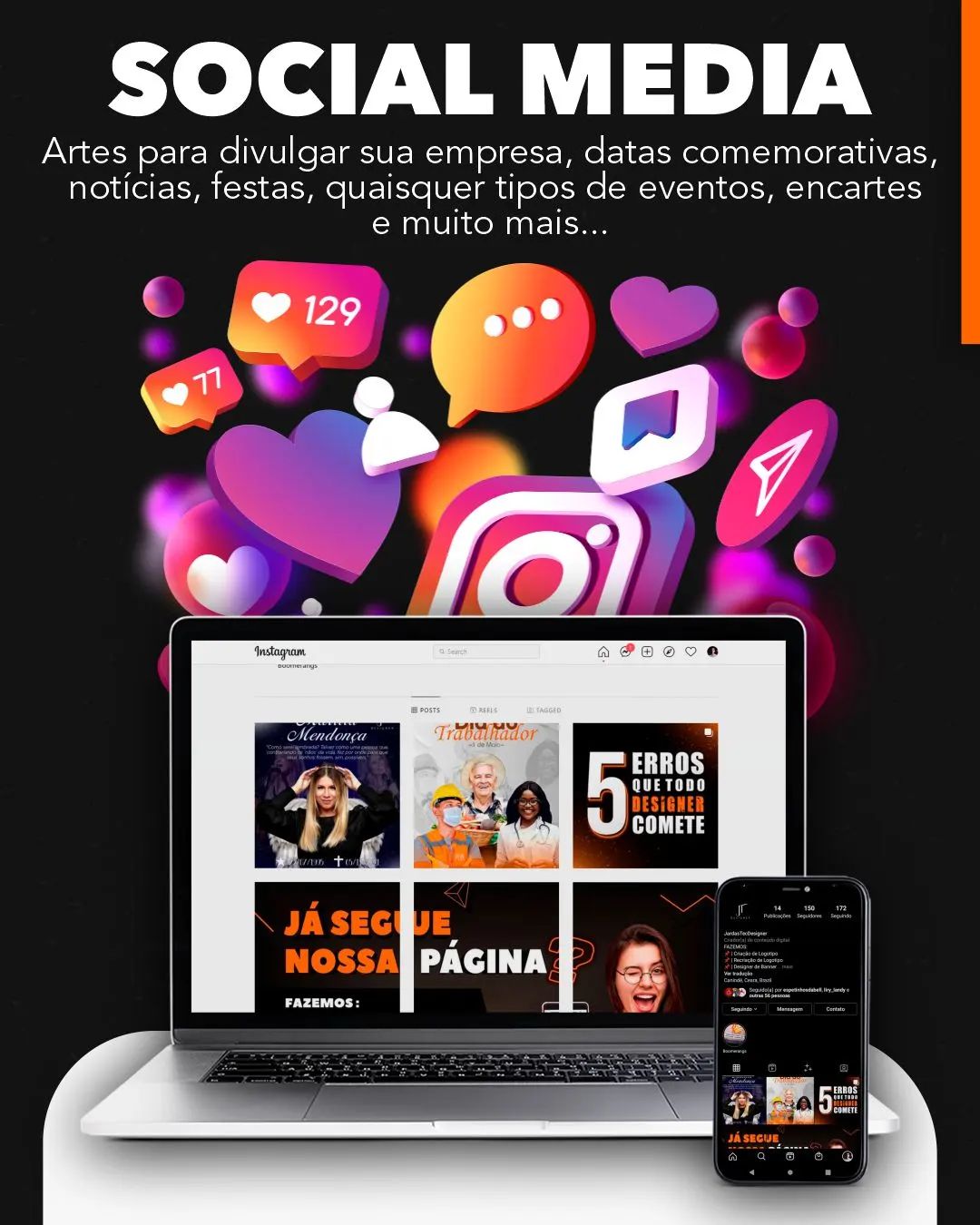 Não perca tempo, impulsione a divulgação da sua empresa com artes para redes sociais e muito mais!
.
Quaisquer dúvidas e