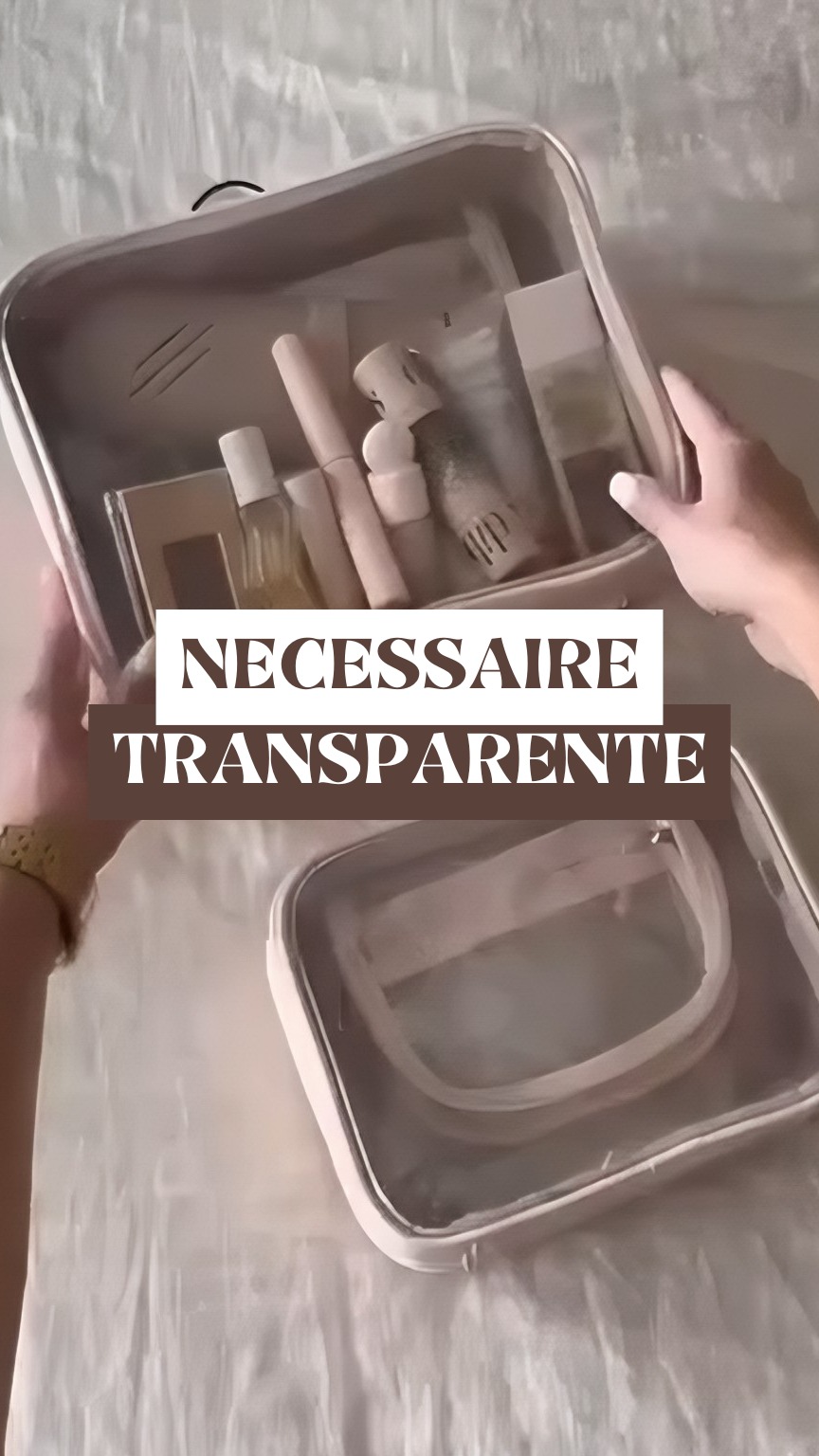 Necessaire Sacos De Maquiagem , Transparentes De Dupla Camada Com Zíper De Grande Capacidade Para Armazenamento De Bolsas thumbnail