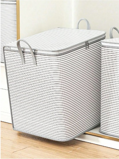1 peça Saco de Armazenamento Cinza Organizador de Armário Não-tecido Saco de Armazenamento para Roupas Cobertores, Saco de Armazenamento para Embrulho Grande Capacidade Bolsas de Bagagem Não-tecido Grande Capacidade Saco de Armazenamento para Roupas de Cama Quilt Organizador À Prova de Poeira Saco de Armazenamento para Roupas de Tecido à Prova de Umidade Saco de Acabamento de Roupas Caixa de Embalagem de Roupas de Quarto de Banheiro com Zíper Portátil Organizador Resistente Oxford Pano de Armazenamento de Cobertor De Armazenamento De Roupas De Beleza De Armazenamento Com Alça E Prático Para Roupas Quentes Para Casa E Escola. | SHEIN Brasil thumbnail