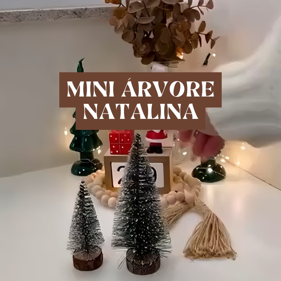 Mini Árvore de Natal pinheirinho Decoração Natalina Madeira Enfeite de Natal 15cm - 20cm thumbnail