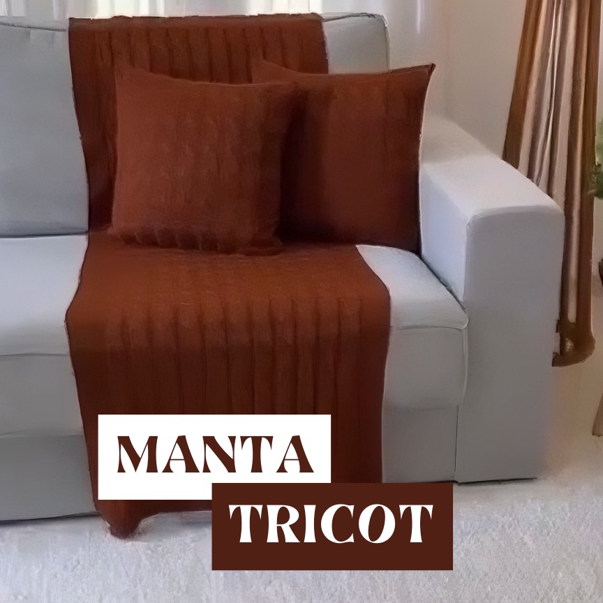 Peseira Manta Trança Sala Cama Queen Sofá Tricot 230x60cm thumbnail