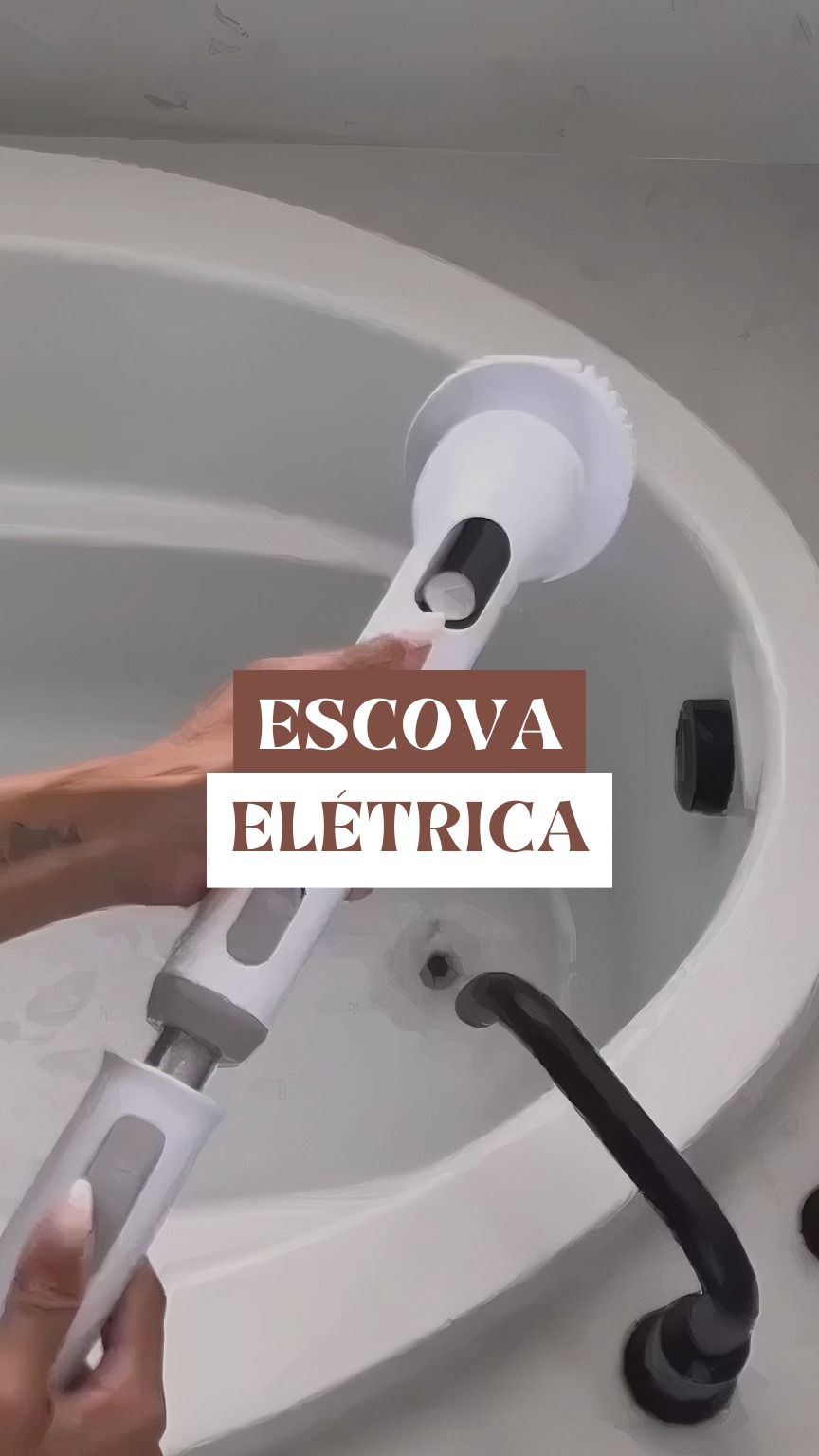 Escova De Limpeza Ajustável Janela Banheiro e Cozinha Ferramenta 3 em 1 Recarregável thumbnail
