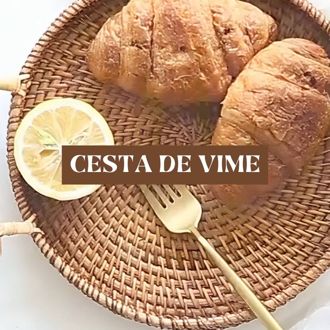 Cesta De Pão De Vime De Tecido Bandeja De Chá Bebidas Lanche 28x4 Cm thumbnail