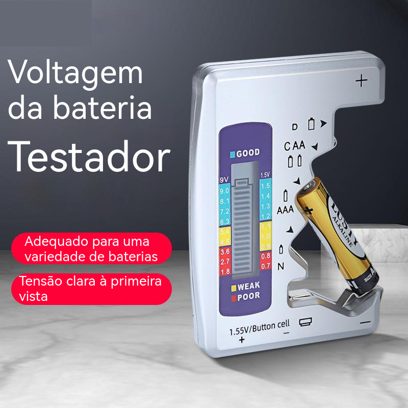 Testador Medidor De Pilhas Com Capacidade Da Bateria 1,5v LCD Mostrador Digital Teste Rápido thumbnail