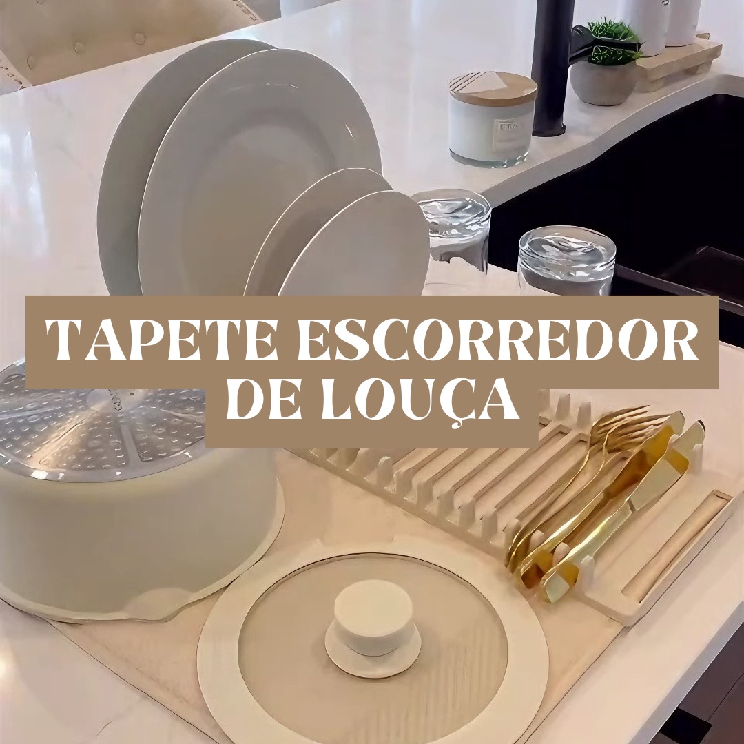 Escorredor De Louças Com Tapete Absorvente Antiderrapante De Microfibra Multifuncional thumbnail