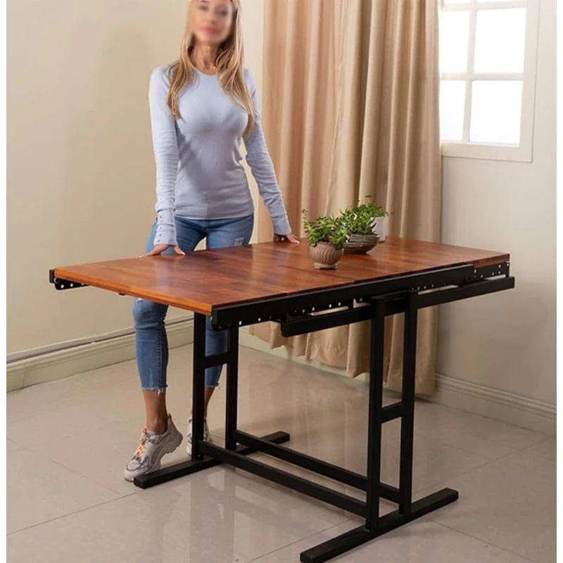Mesa de jantar de madeira Mesa de parede dobrável para espaço pequeno Multifuncional Mesa rebatível montada na parede Usada para casa thumbnail