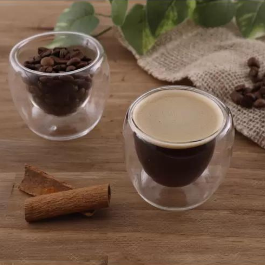 Jogo de Copos de Vidro de Café 80ml 4 Peças Nell Parede Dupla thumbnail