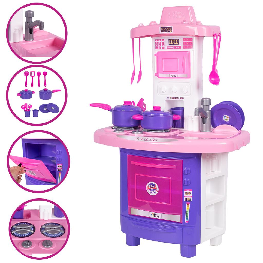 Brinquedo Kit Cozinha Fogão Infantil Completa Interativa thumbnail