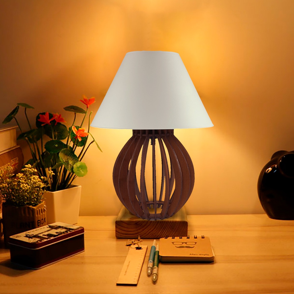 Kit 2 unidades Abajur La Finesse Cupula Branco - Luminária Para Decoração Quarto e Sala thumbnail