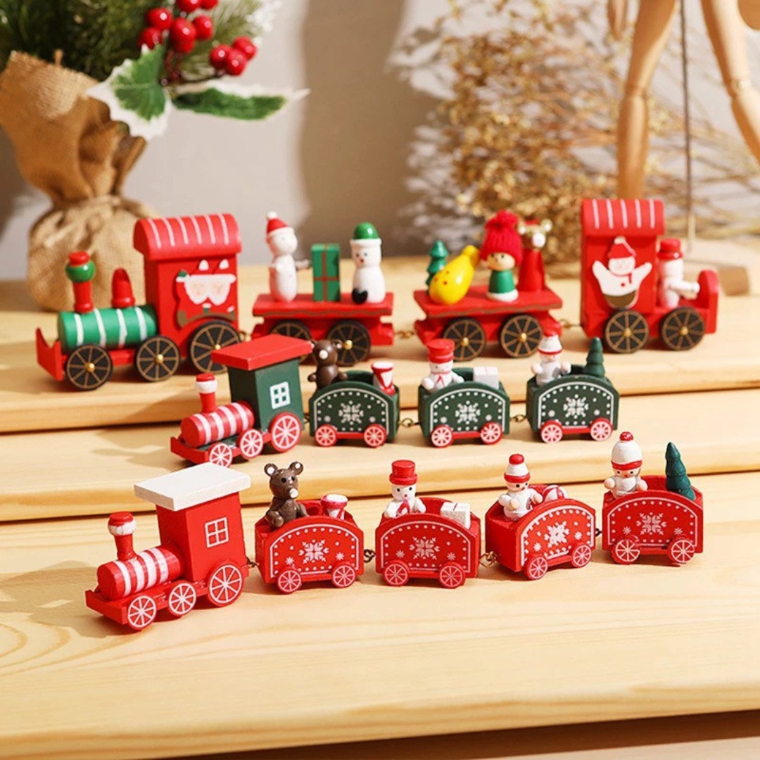 Feliz Natal Trem De Madeira Ornamentos Decoração De Decorações Presentes thumbnail