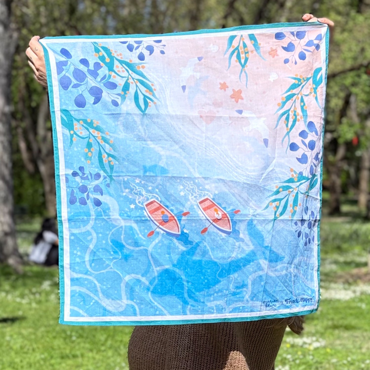 [PRÉCOMMANDE] Bandana en coton "Les Deux Barques" par Marion Blanc thumbnail
