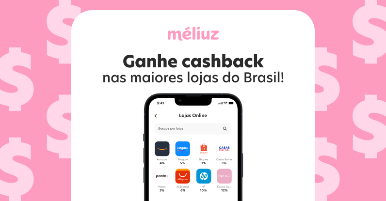 Ganhe cashback em todas as suas compras. Clique aqui e comece com R$ 5! thumbnail