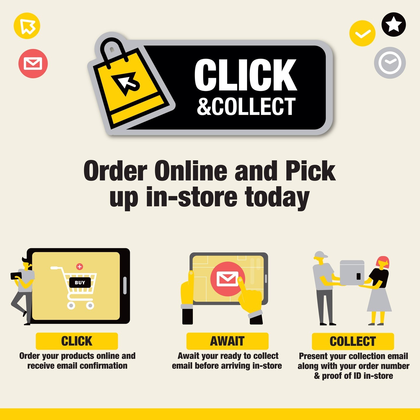 Why wait for delivery? Get your hands on your order sooner with our Click & Collect feature! Skip shipping and pick up y