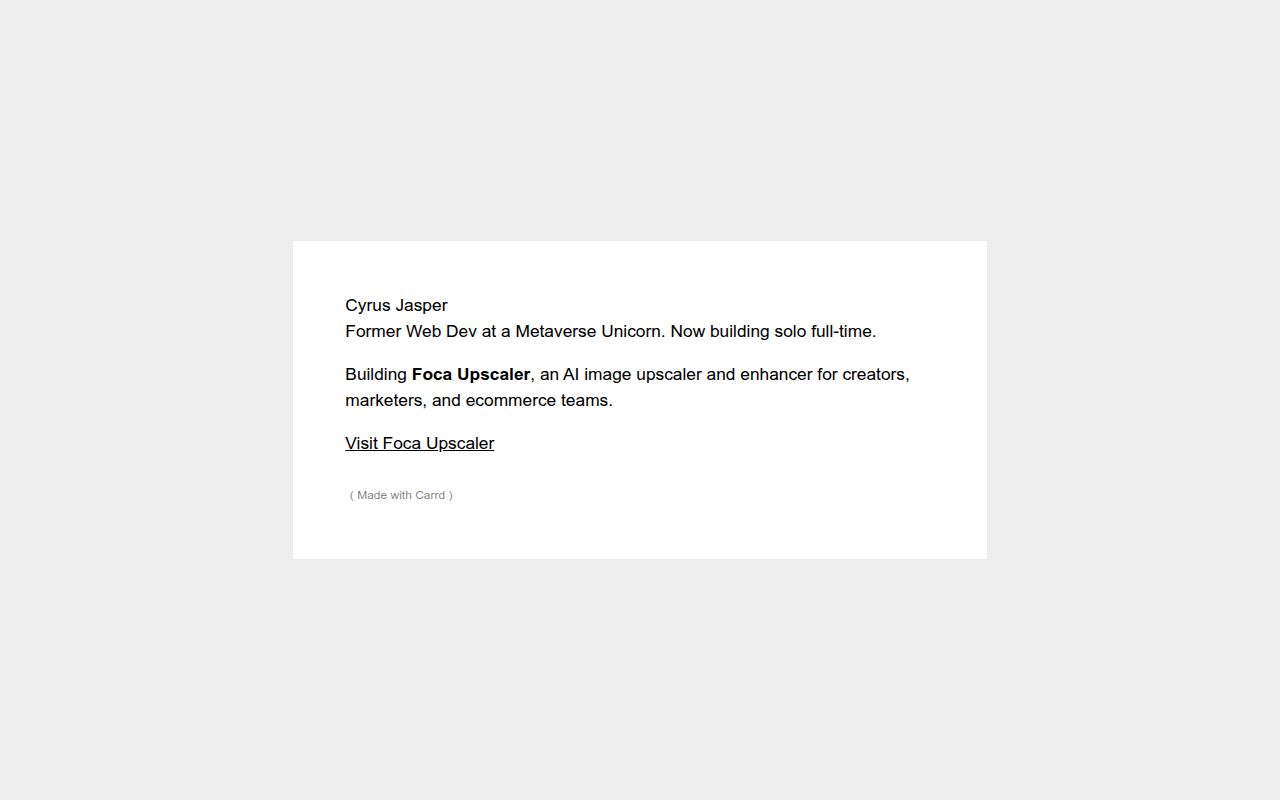 Cyrus Jasper | Foca Upscaler thumbnail