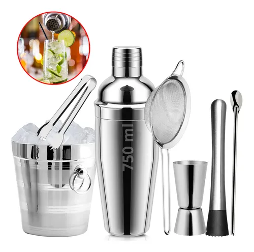 Kit Caipirinha Profissional 7 Peças Inox Coqueteleira 750 Ml thumbnail
