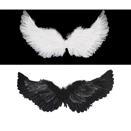 Fantasia de Asa de Anjo ou Diabo - Asas De Penas / Halloween / Natal / Anjo thumbnail