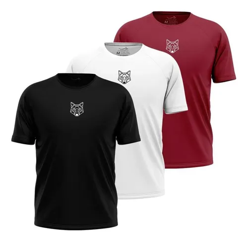 Kit 3 Camisetas Masculina Dry Alpha Lobo Geométrico thumbnail
