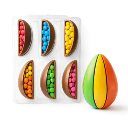 Forma Especial para Ovo De Páscoa 6 Fatias BWB Páscoa Profissional 3 Partes Policarbonato Resistente thumbnail