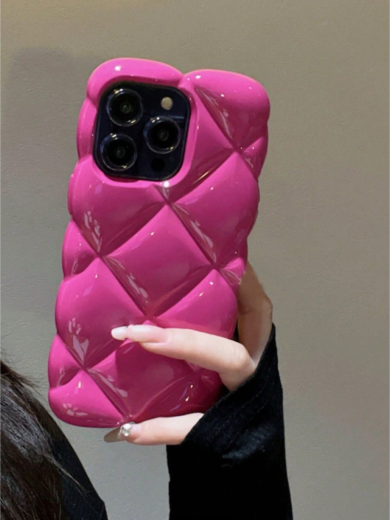 Capa de Telefone Celular de Padrão de Diamante de Moda Criativa de Alta Qualidade Compatível com Iphones da Apple, Meninas/Mulheres thumbnail