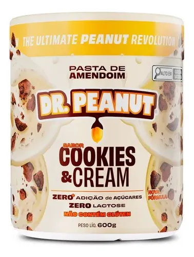 Pasta De Amendoim Dr. Peanut Sabor Cookies & Cream De 600g thumbnail