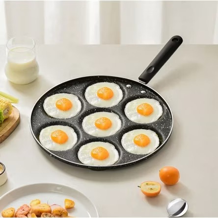 Frigideira 7 Buracos Antiaderente Ovos Fritos Panela Para Hambúrguer Molde Para Cozinha Utensílios De Cozinha thumbnail