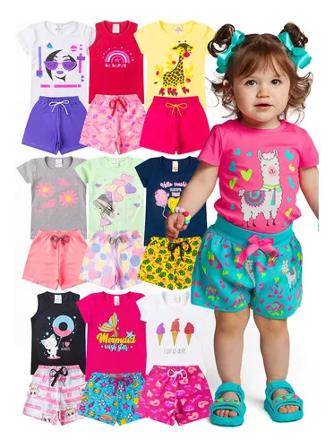 Kit 10 Peças Roupa Infantil Menina Verão Conjunto Criança thumbnail