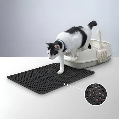 Tapete Higiênico Gato Coletor Caixa De Areia Preto Tam G thumbnail