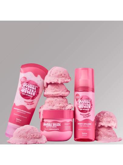 DAILUS SWEET SKIN - KIT TRIO MORANGO AO LEITE – SABONETE ESFOLIANTE + CREME HIDRATANTE + BODY SPLASH thumbnail