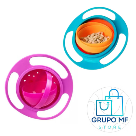 Prato Infantil 360° Antivazamento Giratório Mágico Não Derrama Refeição Bebê Antiqueda thumbnail