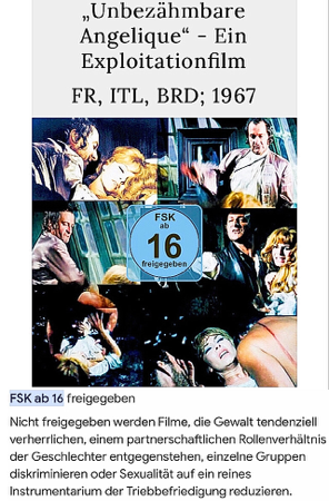 Keine Jugendfreigabe für „Unbezähmbare Angelique“    (FR, ITL, BRD; 1967) thumbnail