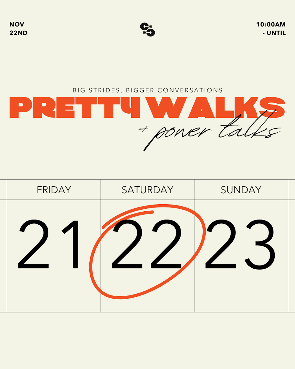 Nov 22nd | Pretty Walks + Power Talks  thumbnail