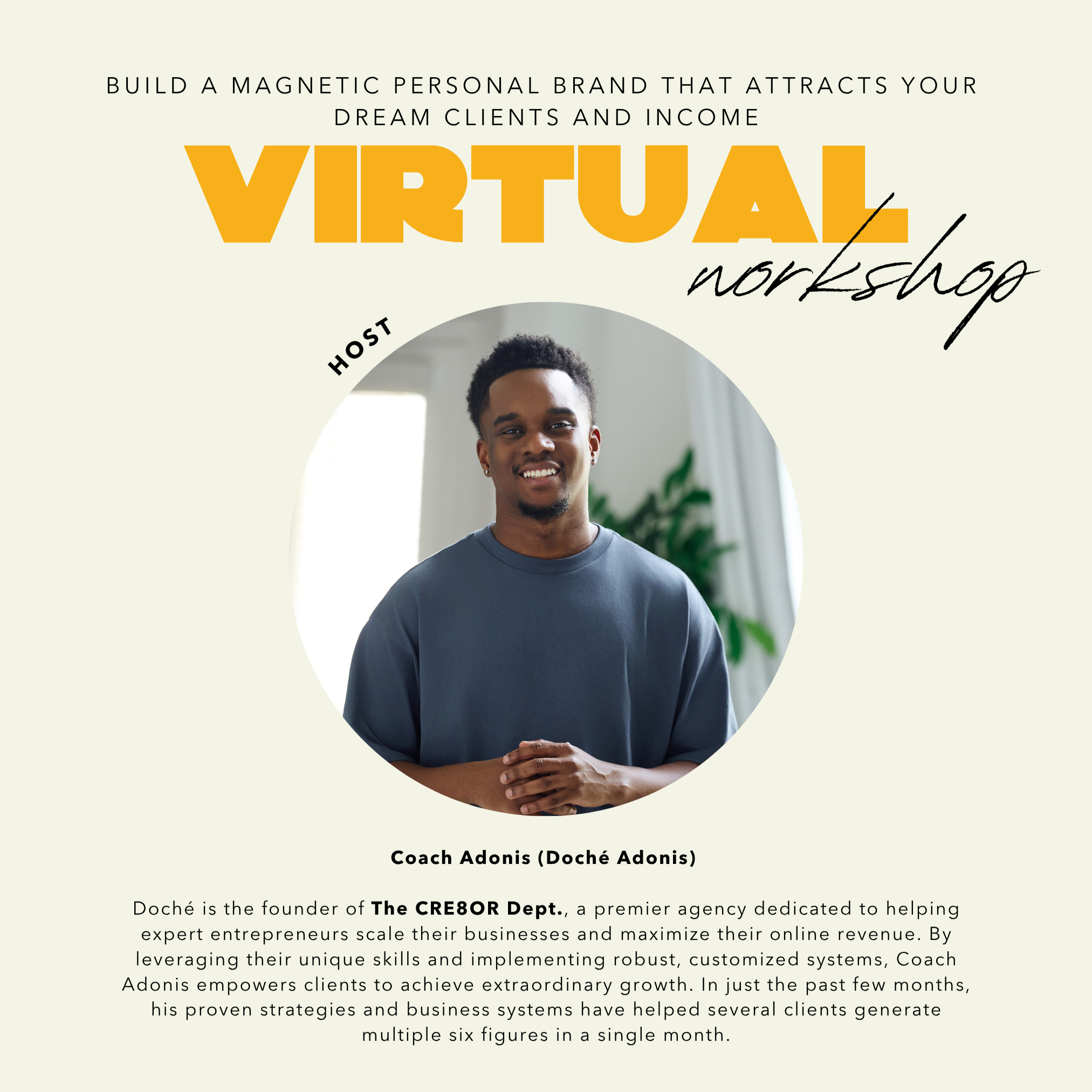 April 14th | Virtual Content Workshop: Build a Magnetic Personal Brand That Attracts Your Dream Clients and Income thumbnail