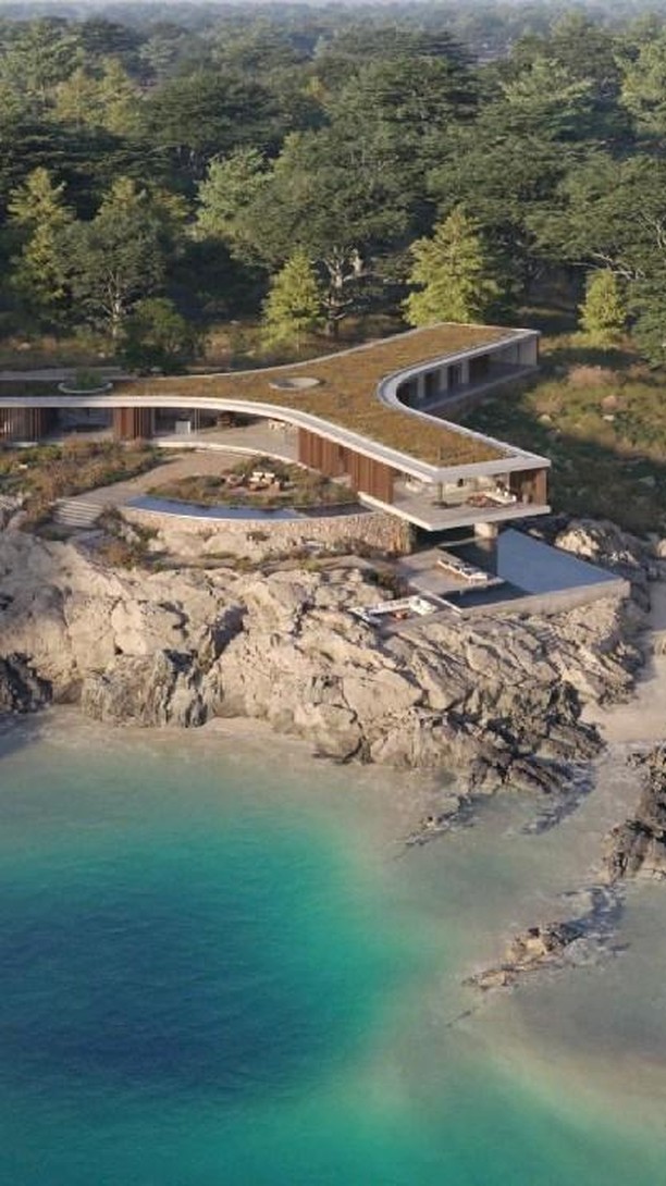 Strive CGI brings to life Edge House by Strom Architects, a stunning design on the Pacific Ocean shore. #CGI #architectu