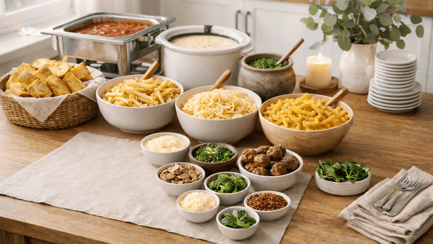 How to Host an Easy Pasta Bar Party for Any Occasion — Daisies in Clover thumbnail