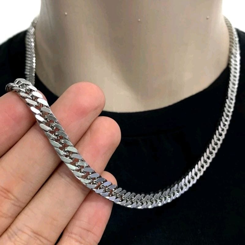 Corrente cordão grumet Elo Duplo 6mm prata Aço Inoxidavel Cirurgico thumbnail