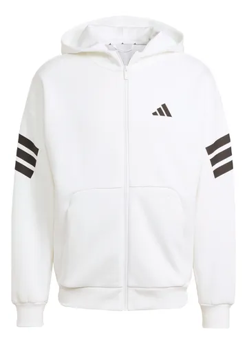 Buzo Con Capucha Con Cierre Frontal Future Icons 3 Tiras Jw7 Xl Blanco thumbnail