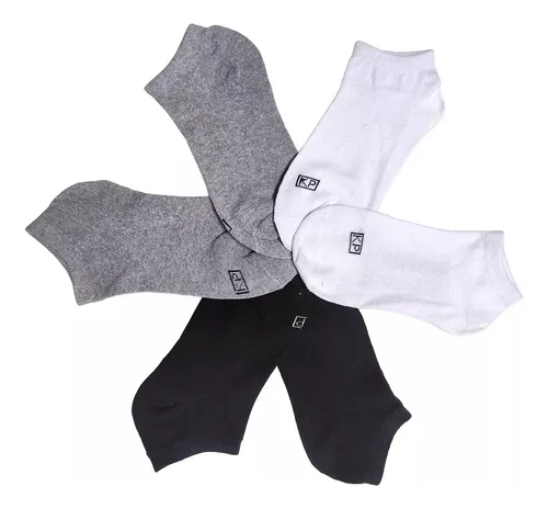 12 Soquetes Medias Liso Unisex Docena Talle Adultos X Mayor Surtido Liso Único thumbnail