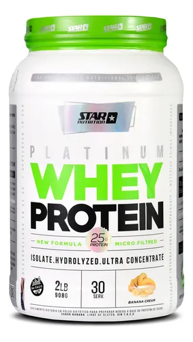 Platinum Whey Protein Star Nutrition 2 Lb Sabor Banana Cream En Pote thumbnail