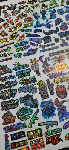 Pack X150 Calcomanias De Vinilo Tornasolado Broken Stun thumbnail