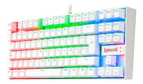 Teclado Gamer Redragon Kumara K552 Qwerty Español Latinoamérica Color Blanco Con Luz Rgb thumbnail